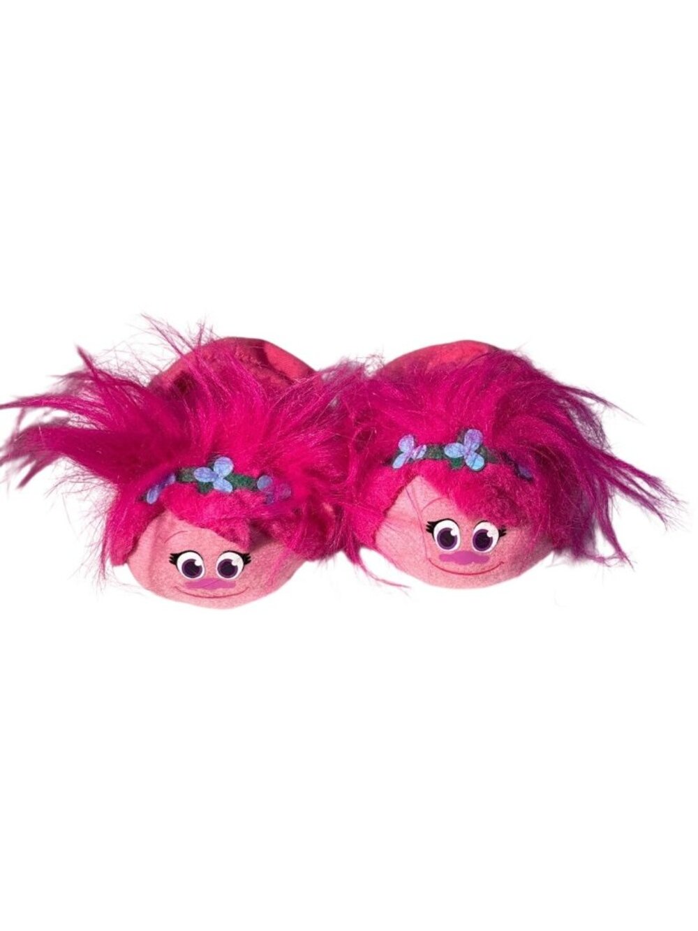 Trolls Build A Bear Slippers Pink Poppy Plush Fluffy Hair DreamWorks 2016